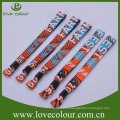 Polyester embroidery custom armband rfid wristband with black plastic buckle